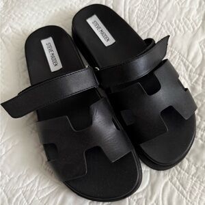 Steve Madden Black Slide Sandals for Women